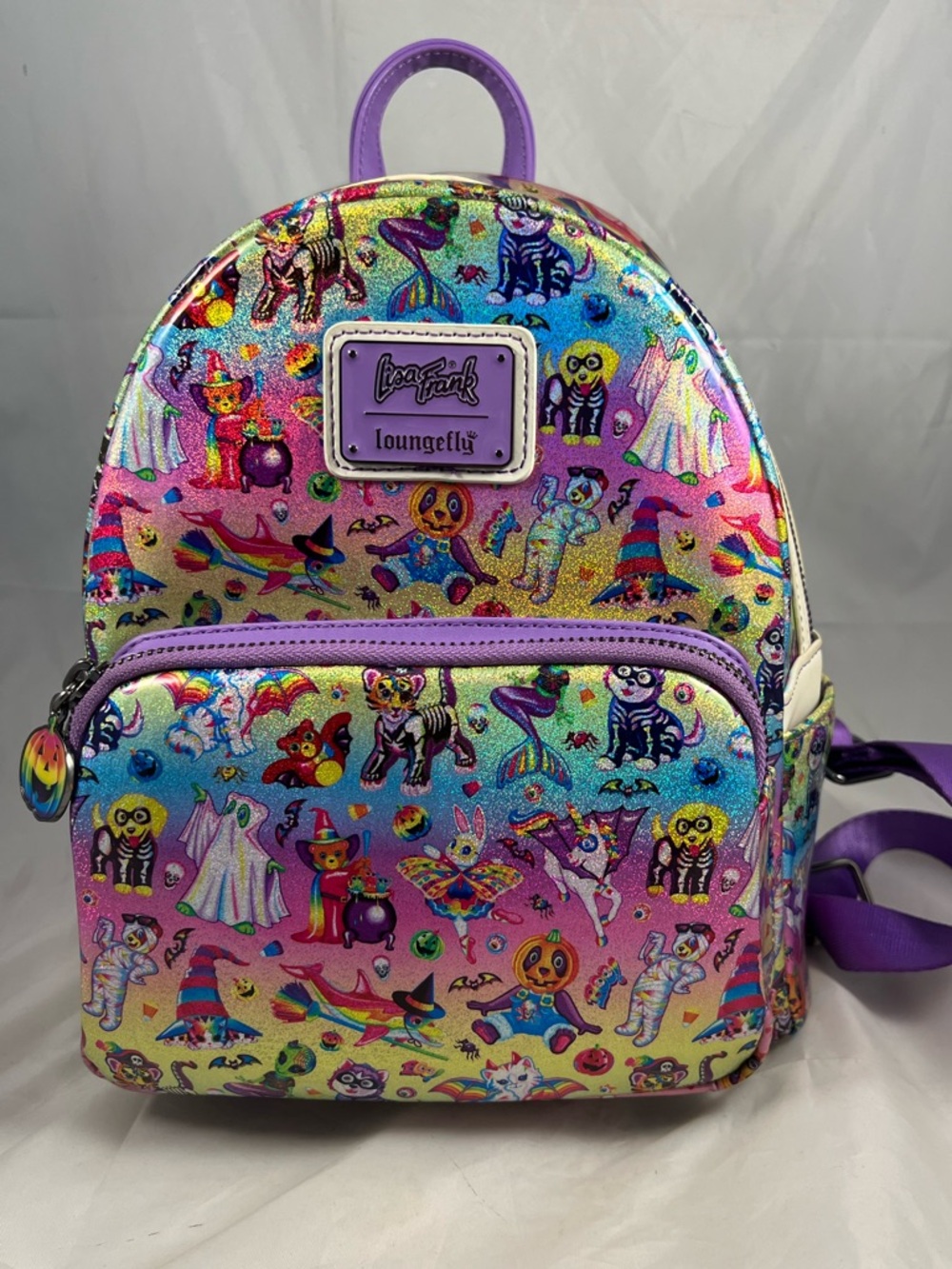 Loungefly Lisa Frank Halloween Print Mini Backpack Limited Glow In The Dark Rare